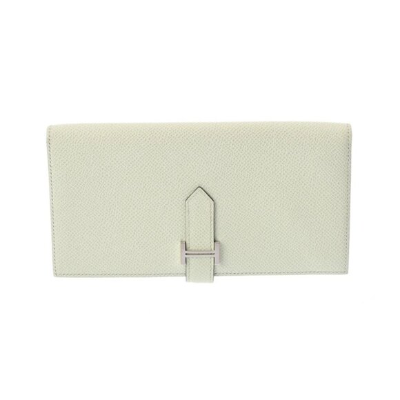 HERMES Bean Soufre Vert Fizz Long wallet - Picture 1 of 10